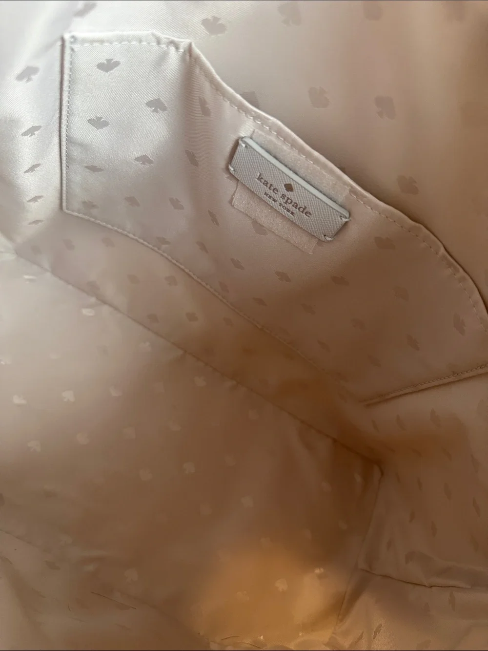 NWOT kate spade White Tote with Silver Glitter Trim